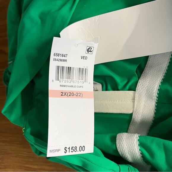 Becca Etc Strappy One Piece swimsuit green verde - 2X - Picture 13 of 13